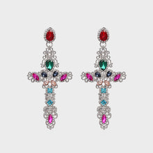 Load image into Gallery viewer, Cross Me Rhinestone Earrings
