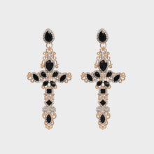 Load image into Gallery viewer, Cross Me Rhinestone Earrings
