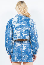 Load image into Gallery viewer, Jacquard Cropped Denim Jacket
