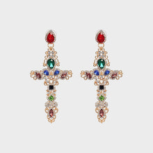 Load image into Gallery viewer, Cross Me Rhinestone Earrings
