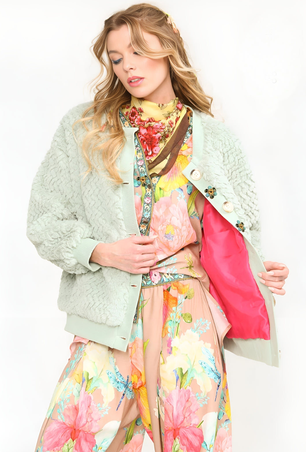 Aratta Nellie Fur Jacket- Winter Mint