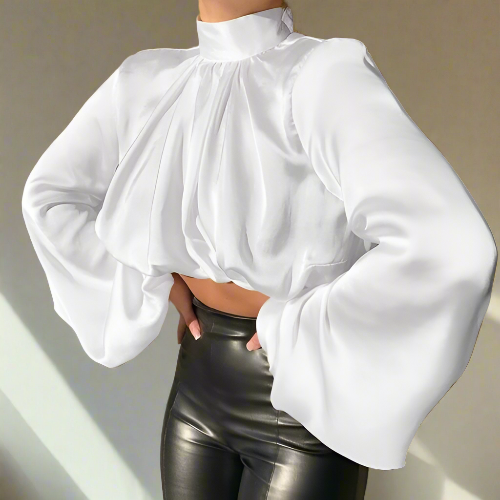 She's So Classy Satin Blouse - White