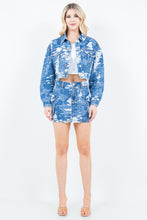 Load image into Gallery viewer, Jacquard Cropped Denim Jacket
