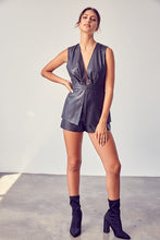 Load image into Gallery viewer, Take A Look Deep V-Neck Open Back Romper- Black NEW

