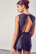 Load image into Gallery viewer, Take A Look Deep V-Neck Open Back Romper- Black NEW

